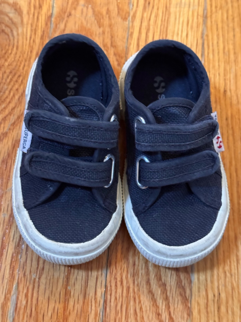 Superga Kids Navy Canvas Double Velcro Sneakers